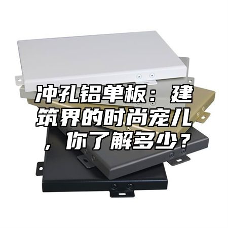 沖孔鋁單板：建筑界的時尚寵兒，你了解多少？